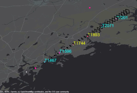 Monitor view of planes being detected on screen